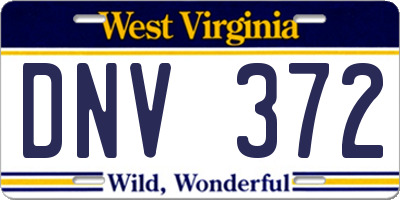 WV license plate DNV372