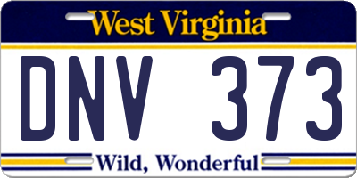 WV license plate DNV373