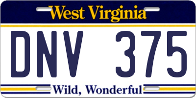 WV license plate DNV375