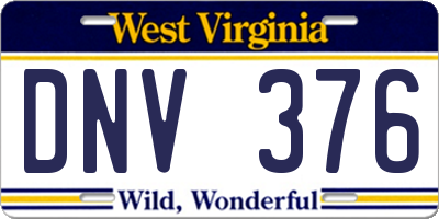 WV license plate DNV376