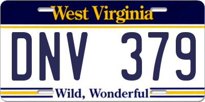 WV license plate DNV379