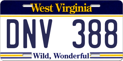 WV license plate DNV388