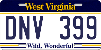 WV license plate DNV399