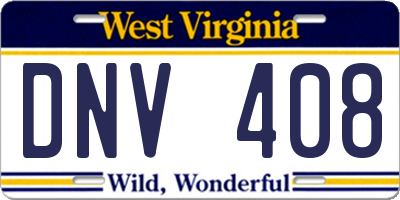 WV license plate DNV408
