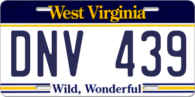 WV license plate DNV439