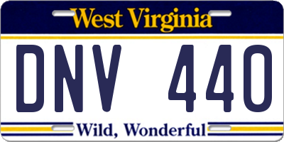 WV license plate DNV440