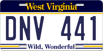 WV license plate DNV441