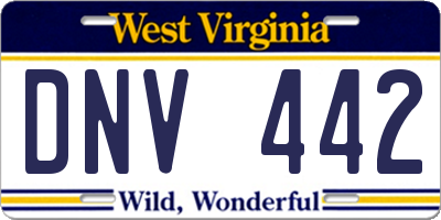 WV license plate DNV442