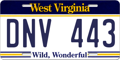 WV license plate DNV443