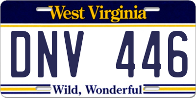 WV license plate DNV446
