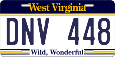 WV license plate DNV448