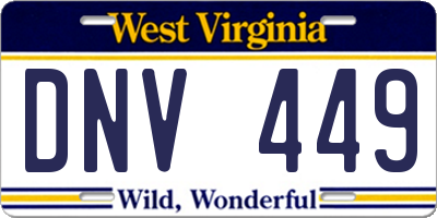 WV license plate DNV449