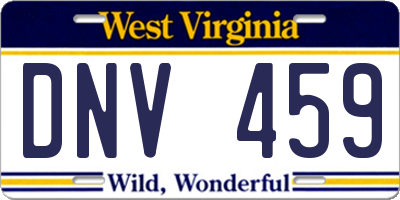 WV license plate DNV459