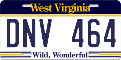 WV license plate DNV464