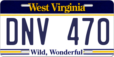 WV license plate DNV470