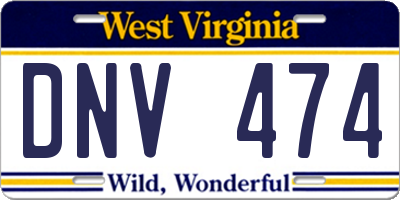 WV license plate DNV474