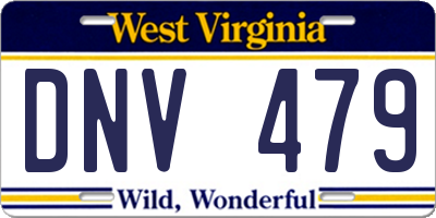 WV license plate DNV479