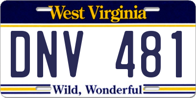 WV license plate DNV481