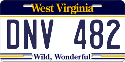 WV license plate DNV482