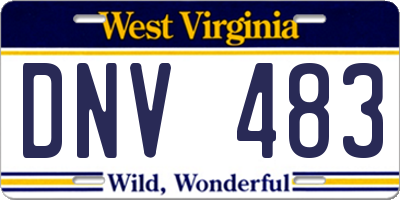 WV license plate DNV483