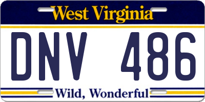 WV license plate DNV486