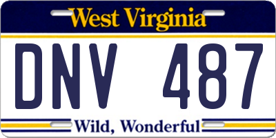 WV license plate DNV487