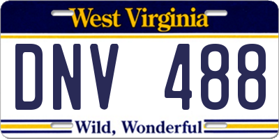 WV license plate DNV488