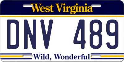 WV license plate DNV489