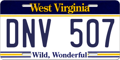 WV license plate DNV507