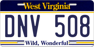 WV license plate DNV508