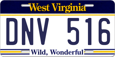 WV license plate DNV516