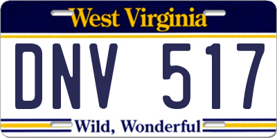 WV license plate DNV517