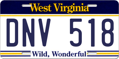 WV license plate DNV518