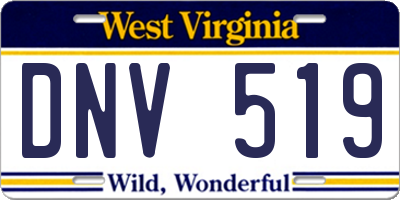 WV license plate DNV519