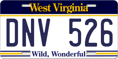 WV license plate DNV526