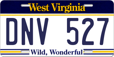 WV license plate DNV527