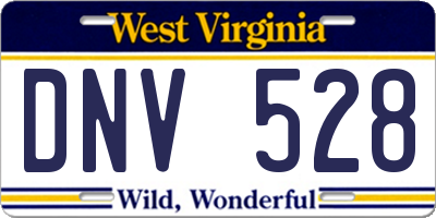 WV license plate DNV528