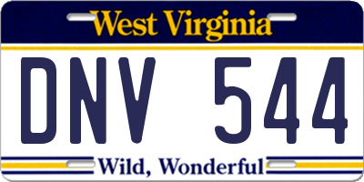 WV license plate DNV544