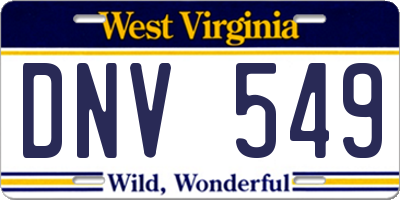 WV license plate DNV549