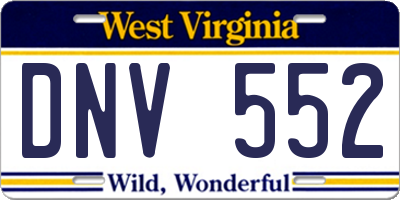 WV license plate DNV552