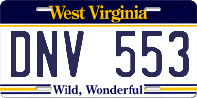 WV license plate DNV553