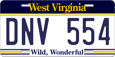 WV license plate DNV554