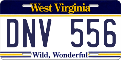 WV license plate DNV556