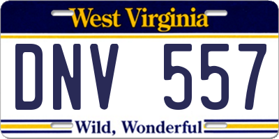 WV license plate DNV557