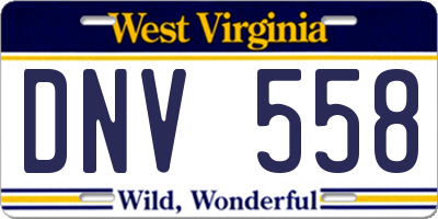 WV license plate DNV558