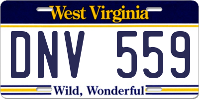 WV license plate DNV559