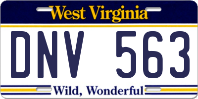 WV license plate DNV563