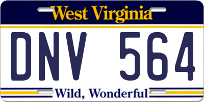 WV license plate DNV564
