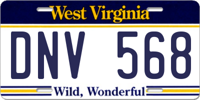 WV license plate DNV568