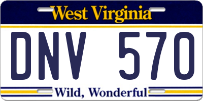 WV license plate DNV570